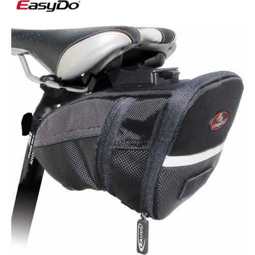 EasyDo Bicycle Saddle Bag Seat Bag Bike Rear Bag Rainproof Velcro Reflective Strip Expandable Storage Pannier Bike Accessories