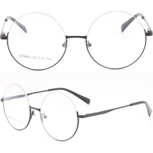 Vintage Round Eyewear Half-rimless Glasses Metal Glasses Frames JD5043