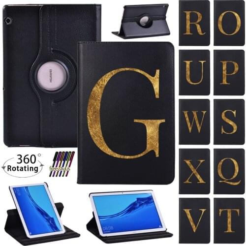 360 Rotating Case for Huawei MediaPad T3 10 9.6"/MediaPad T5 10 10.1" Tablet Foldable Leather Protective Cover