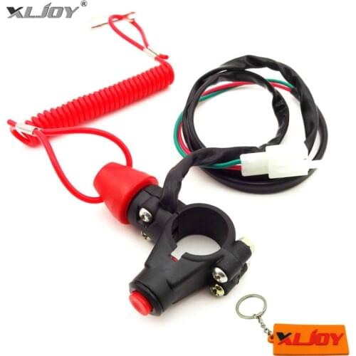 XLJOY Tether Safety Engine Stop Kill Switch Push Button For Mini Moto Dirt ATV Quad Pocket Bike Motocycle