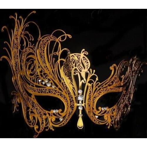 Women Hot Sexy Black Metal Eye Clipping Mask Venetian Masquerade for Party Club Fancy Halloween Dress Costume Phoenix Eye Mask