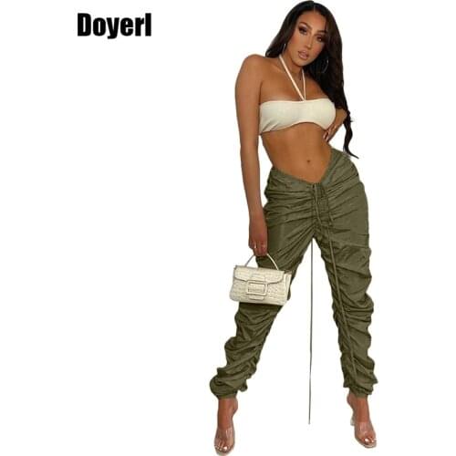 Drawstring Ruched High Waist Sweatpants Women Joggers Streetwear Autumn Classic Sports Casual Sweat Pants for Women Trousers