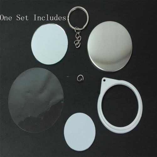 1000pcs DIY 58mm button badge Parts Mirror Keychain Raw Material Button Badge Supplies Mirror Keychain Blanks 1000pcs/PKG