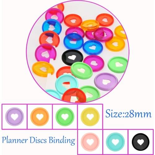 20pcs 28mm Heart Mushroom Hole Binding Buckle Planner Discbound Discs Ring Loose Leaf Notepad Diary Book Office Binding Supplies