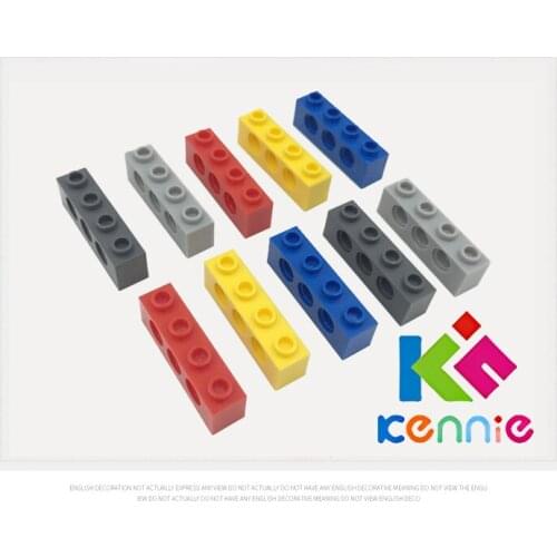 200pcs/lot Kennie moc DIY bulding block Compatible with Hi-Tech Accessories Brick 1x4 with 3 Holes Building Blocks NO.3701 3D