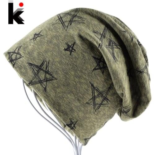 2018 Autumn And Winter Beanie Mens Skullies Bonnet Hat Hip Hop Cap Cotton Pentagram Hats For Men And Women Beanies