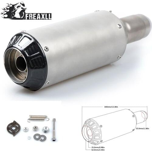 36-51MM Universal Motorcycle Exhaust Carbon Motorbike Exhaust Pipes Bike Muffler For Kawasaki ER-6F Ninja 300 ABS 636 ZX-6R