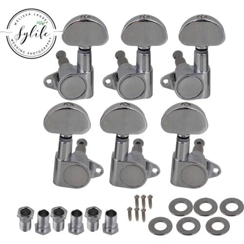 6 x Silver Full Closed Guitar String Tuning Pegs Machine Heads Tuners 3L3R