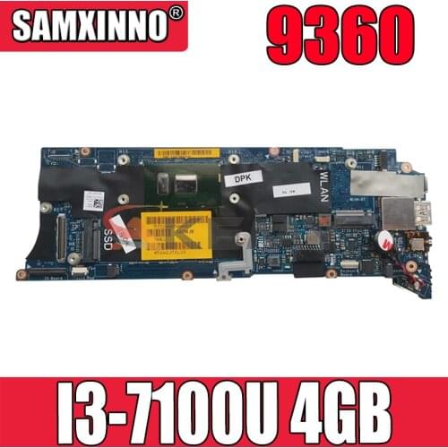 Akemy Brand NEW I3-7100U 4GB FOR DELL XPS 9360 Laptop Motherboard LA-D841P CN-0K3VT3 K3VT3 Mainboard 100% tested