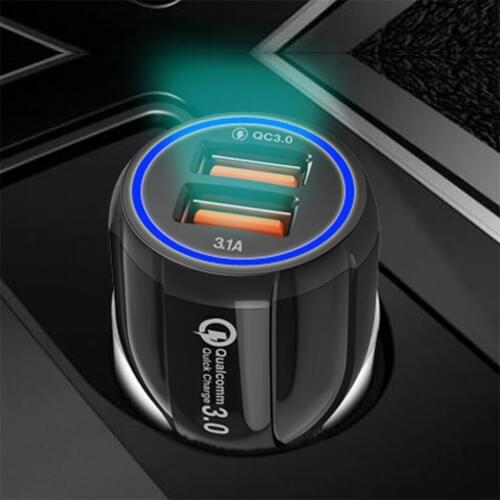 Car USB Charger Quick Charge 3.0 Mobile Phone Charger 2 Port USB Fast Car Charger For iPhone Samsung Xiaomi DVR GPS Car-Charger