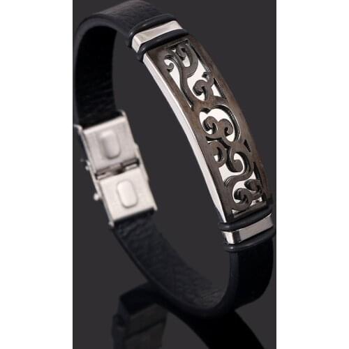 CIBOCIBO Hollow Bracelet Men Vintage Punk Wristband Bracelet Men Leather Braided Men Gifts Pulseras Mujer Moda 2021 Armband