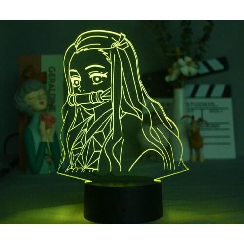 Demon Slayer Anime Light Kimetsu No Yaiba Nezuko Kamado Figure for Bedroom Decor Nightlight Kids Child Gift 3D Table Lamp