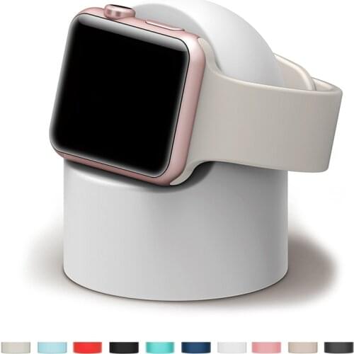 Holder For Apple Watch Series 6 SE 5 4 3 21 Stand WatchOS Nightstand Keeper Silicone Home Charging Cable Dock For iWatch Modern