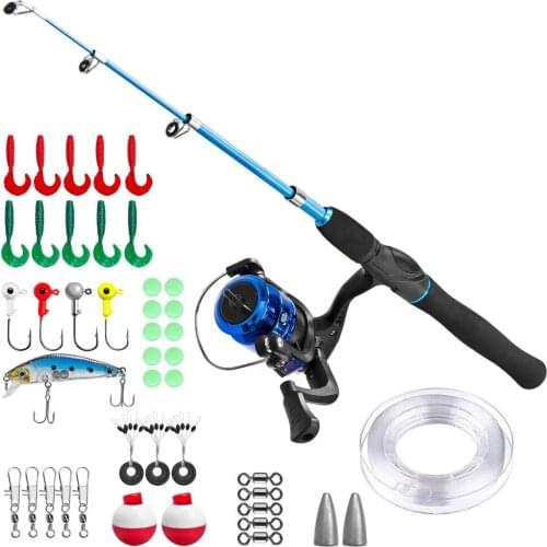 Kids Fishing Pole,Telescopic Fishing Rod and Reel Combos with Spincast Fishing Reel and String with Fishing Line