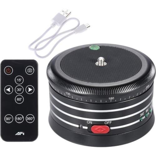 AFI MRA01 Mini Professional Tripod Head 360 Degree Electric Panorama Head Time Lapse Ball Head for GoPro Camera Smartphone SLR