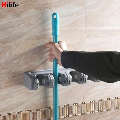 HILIFE Wall Mounted Multi-Functional Broom Holder Tool Magic Plastic Mop Holder Bathroom Kitchen Storage 3 Styles