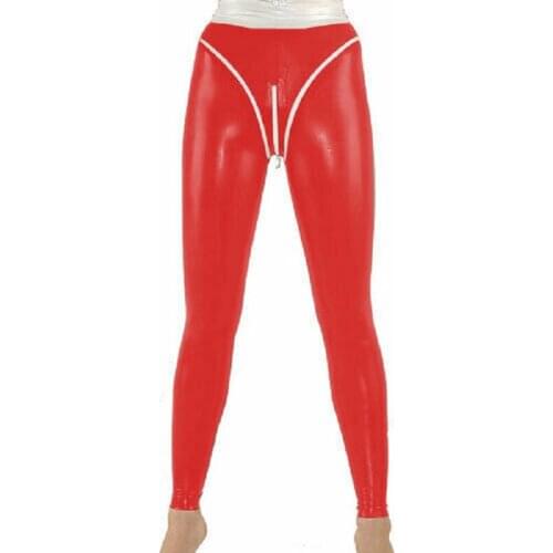 Cool Latex Rubber Black Waist and Red Boxer Shorts With Zipper Size S-XXL