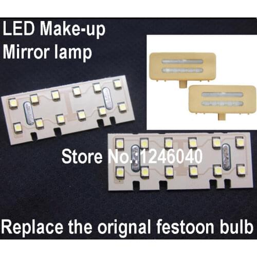 Canbus 12LED vanity makeup mirror lamp light for BMW E60 E61 E65 E66 LCI E90 E91 E92 E70 E71 X5 X6 E84 F25 F26 X4 X3 white