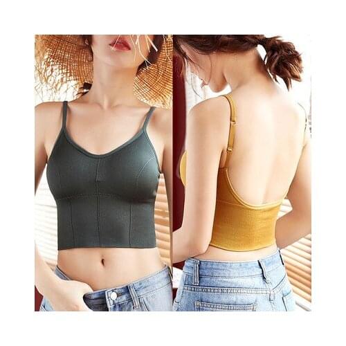 Teenagers And Women Fashion Bras New Style Wire Free Sports Vest Suspenders Underwear Active Tank Tops Soft Cotton Clothings