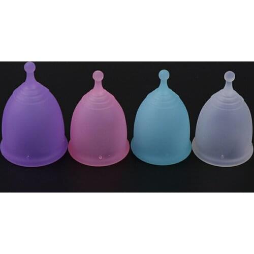 New Hot 1 Pc Hygiene Reusable Cup 2 Sizes Random Color Menstrual Cup Medical Grade Soft Silicone Lady Period