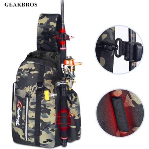 Multifunctional Fishing Bag Fishing Tackle Backpack Storage Climbing Hiking Bag Waterproof Tactical Crossbody Shoulder Chest Bag
