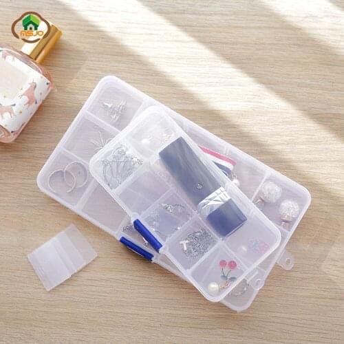 Msjo Organizer Box 10 15 24 Lattice Jewelry Plastic Makeup Box Earring Nail Polish Lipstick Home Drawer Makeup Organizer Box