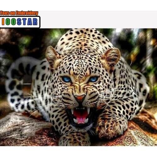 DIY Diamond Painting Cross Stitch Kit 3D Sets For Embroidery Diamond Embroidery Cross-Stitch Needlework Leopard