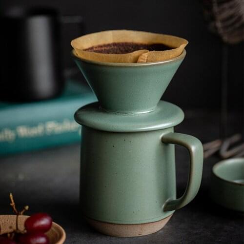Nordic Hand-washed Coffee Filter Cup Ceramic Drip-type Coffee Cup Tapered Single-hole Milk Mug Ceramic Simple Tea Cup Drinkware