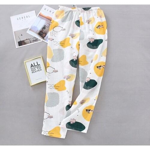 New Plaid Cotton Loose Ladies Pajama Pants Pyjama Trousers Women Women Sleep Bottoms Lounge Wear Sleep Autumn Pants