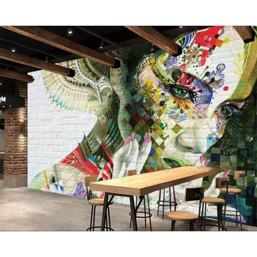 Beibehang Personality wallpaper brick wall colorful sexy beauty photo wallpaper 3D modern home decoration wallpaper murals