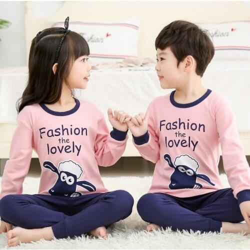Animal Cartoon Boys and Girls Pajamas Sets Children Sleepwear Homewear 2 to 14 Years Kids Pyjmaas Pijamas Infantil Teenager PJS