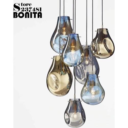 Lava glass droplight loft Soap bubble crystal modern pendant lamp led Colorful reflection resturant pendant lighting