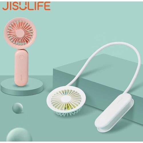 JISULIFE Portable Fan Ventilador Portatil Neck Fan Mini Silent USB Folding Rechargeable Table Fan for Office Home Desktop Fans