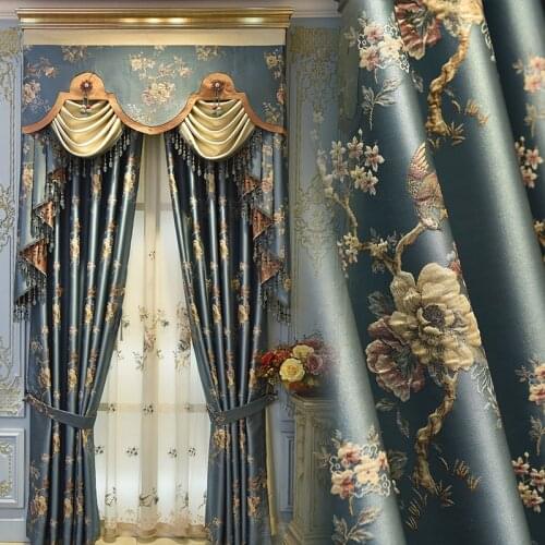 High-end chenille 4D embossed curtains for Living Room Window Bedroom Blackout Window curtain kitchen Window curtain Hotel