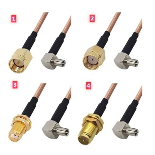 RG316 Jumper Cable RPSMA/SMA to TS9 Male Adapter Male & Female Nut Pigtail RG316 Straight Extension Coax Jumper