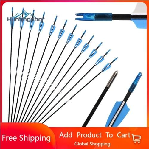 Archery Fiberglass Arrows 31inch Hunting Target Arrows for Recurve Bow Traditional Longbow with Fixed Arrows Tips