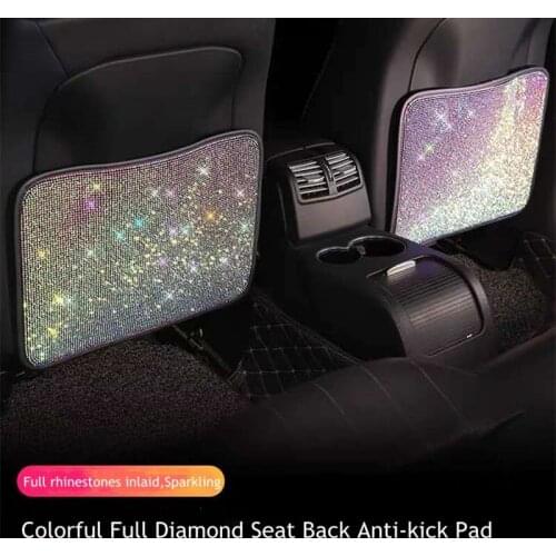 Bling bling shiny child protective car seat back anti-kick mat creative fashion diamond child anti-kick pad