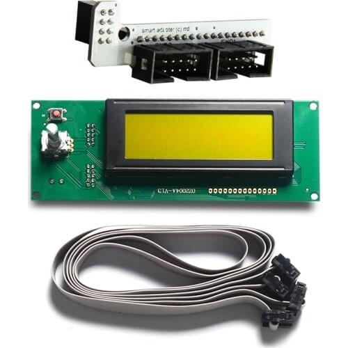 Yellow Color Reprap Ramps1.4 Smart LCD2004 Display Controller with Adapter for 3D Printer Mendel