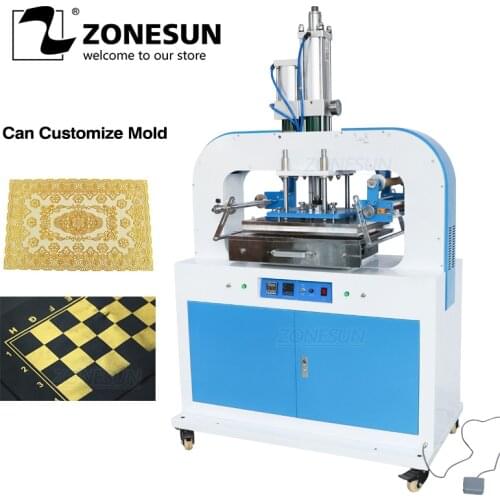 ZONESUN ZSP-890T Pneumatic Stamping Machine leather LOGO Creasing machine LOGO stampler name card stamping machine