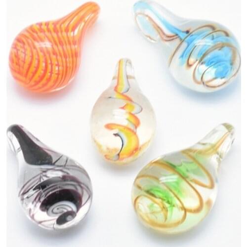 30pcs Handmade Teardrop Lampwork Pendants Glass Drop Charms for Jewelry Making Necklace Pendant DIY Supplies Mixed Color