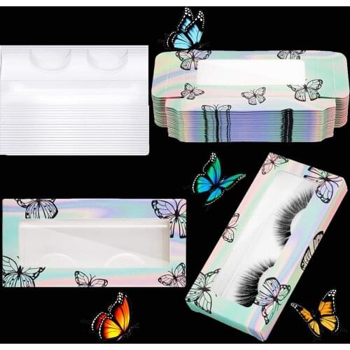 50Pcs Wholesale Eyelash Extension Supplies Lashes Packaging Boxes Make Up Eyelashes Bulk With Tray