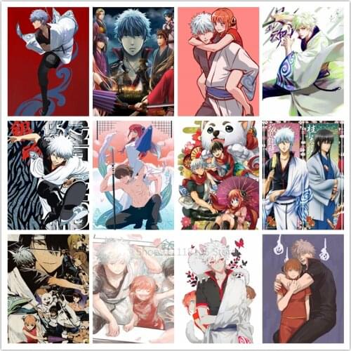 5d Diy Diamond Painting Gintama Characters Full Square Diamond Embroidery Japanese Anime Handmade Mosaic Cross Stitch Home Decor