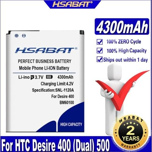 HSABAT 3900mAh BM60100 Battery For BO47100 HTC Desire 400(Dual) 500 506e 600 606W T606W T608T T609D Z4 One SC/C525c C525E T528d