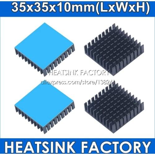 5pcs 35x35x10mm Aluminum Heatsink Radiator Cooling For Electronic Chip IC 3D printer Raspberry PI With Thermal Conductive Tape