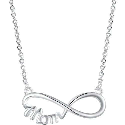 Charms MOM Mothers Day gift crystal silver color women necklace jewelry lady fashion cute wedding necklace jewelry LN053