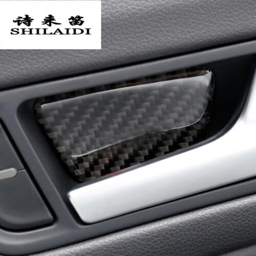 Car Styling For Audi A6 C7 Q3 Q5 Carbon Fiber Door Handle Covers Door Bowl Trim Auto decoration Stickers Interior Accessories