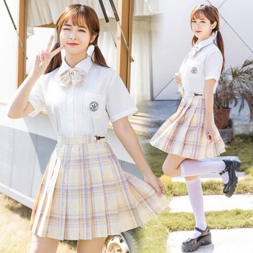 Will float in jk spot with uniform genuine plaid skirt pleated skirt college students skirts wind in spring and summer