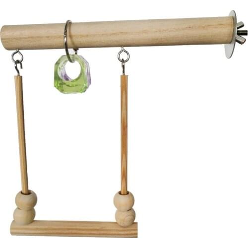 Parrot Nibble Wood Color Swing Standing Bar Bird Puzzle Trick Toy for Parrots