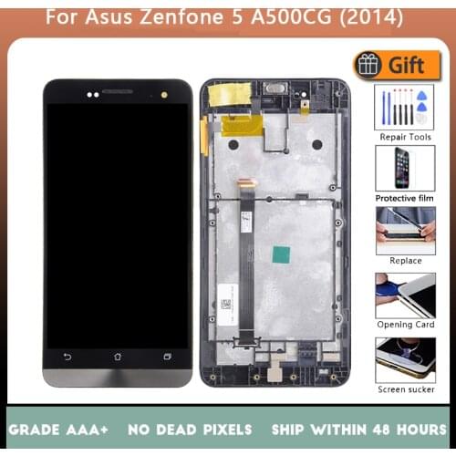 For Asus Zenfone 5 A500CG A500KL A501CG LCD screen assembly with front case touch glass, T00J T00J-D LCD Display original Black