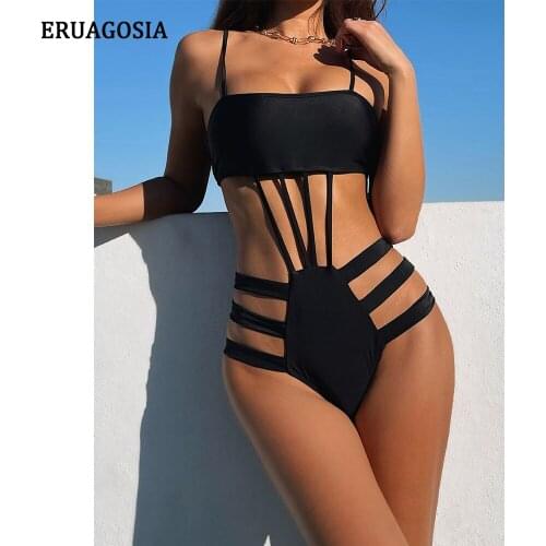 Черные слитные купальники ERUAGOSIA China At AliExpress